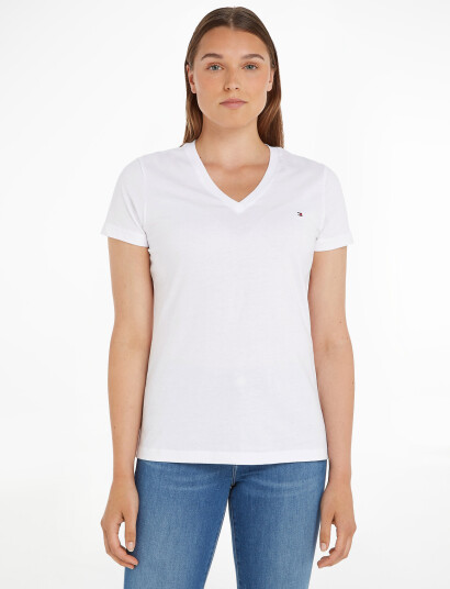 Tommy Hilfiger Heritage V-Neck Tee - White - XXS