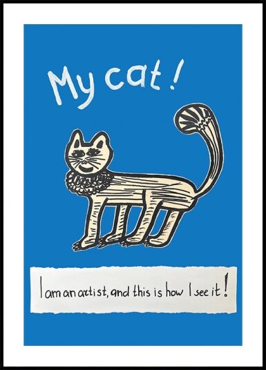 My Cat! Artist’s Point of View. Childlike Cat Drawing – Playful Whimsical Feline Art for Home or Gift Interior Plakat Plakat / 50x70cm My Cat! Artist’s Point of View. Childlike Cat Drawing – Playful Whimsical Feline Art for Home or Gift Interior Plakat Plakat / 50x70cm