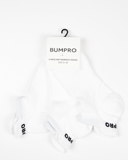 Bumpro 3-pack Airy Workout Socks White - 35-38