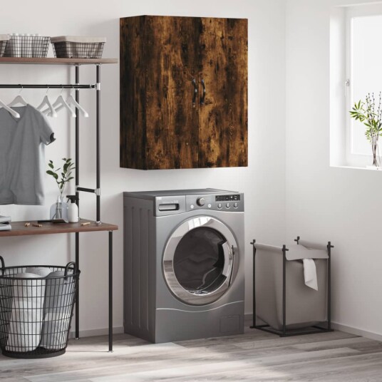 Veggskap røkt eik 69,5x34x90 cm konstruert tre 8721012115682 Veggskap røkt eik 69,5x34x90 cm konstruert tre 8721012115682