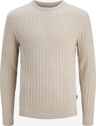 Jack & Jones Pullover jjeEmil Knit Cable Crew Neck Grå