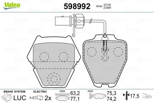 Bremseklosser VALEO 598992