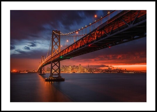Bay Bridge at Night Plakat Plakat / 21x30cm