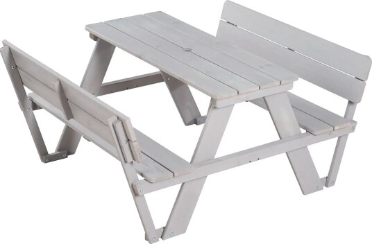 ROBA Outdoor+ "Picknick For 4" Children"s Backrested Picnic Bench Grey 107X89X50.5CM ROBA Outdoor+ "Picknick For 4" Children"s Backrested Picnic Bench Grey 107X89X50.5CM
