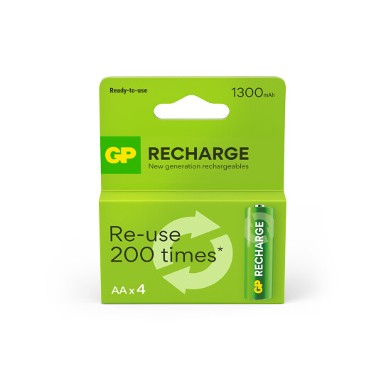 GP 1300 mAh Oppladbare AA Batterier, 4-pakning