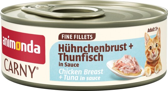 Animonda Carny Våtfôr Adult Fine Fillets I Saus Kyllingbryst & Tunfisk 24 X 60 G