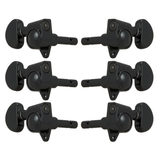 Grover 106bc Original Locking Guitar Machine Heads, 3+3 - Svart Chrome