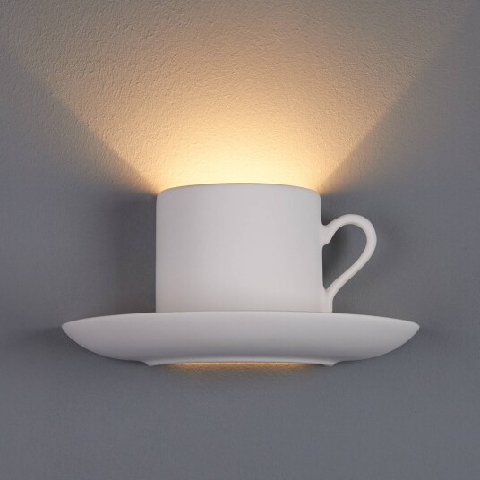 Lindby Gipsvegglampen Pocillo som kan males