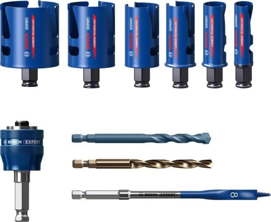 Bosch Expert Hullsagsett for Byggematerialer, 20-64 mm, 10 Deler