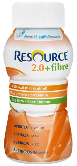 Resource 2,0 + Fibre næringsdrikk aprikos, 4x200 ml Resource 2,0 + Fibre næringsdrikk aprikos, 4x200 ml