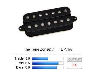 Dimarzio Dp755bk Pickup Humbucker Tone Zone-7 Svart