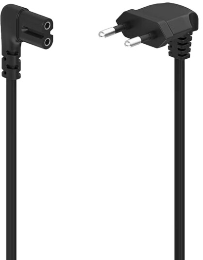 Hama 3m Vinklet Euro Plug Strømkabel Sort