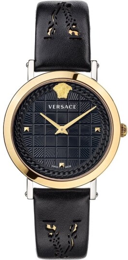 Versace Dameklokke VELV00120 Medusa Chain Sort/Lær Ø38 mm