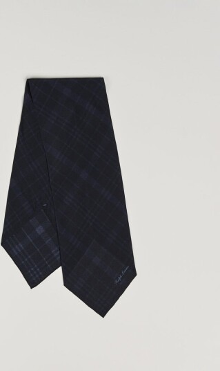 Ralph Lauren Purple Label Silk Neckerchief Navy Plaid