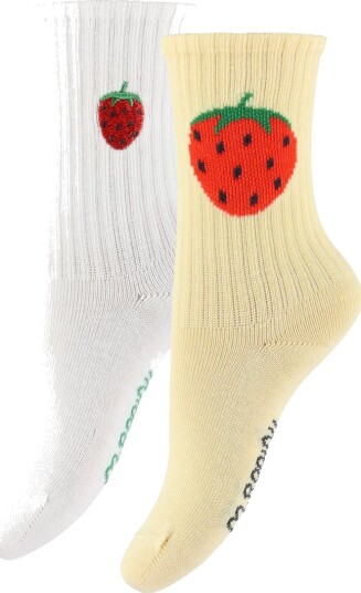 Mini Rodini Strawberry Emb 2 Pack Socks   Multi/patterned   20/23