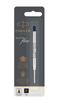 Parker Kulepennrefil Sort F Blister Quink Flow