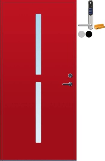 Ytterdør Bygg1 Forus 03 Klarglass med Yale Doorman Classic Home