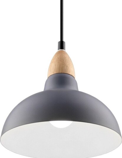 Home Décor BIRK Blå Ø19cm pendel   E27 sokkel 2m ledning metall / tre