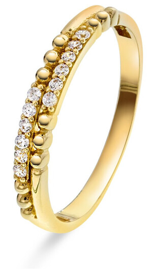 Pan Jewelry Ring i 585 gult gull med zirkonia størrelse 52