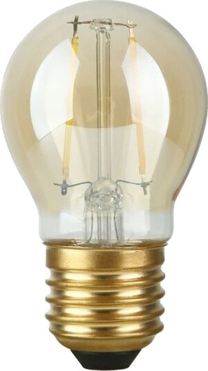 Spl E27 2,9W dimbar LED kronepære Filament G45 2200K gullglass Dimbar : Dimbar Kulør : Ekstra varm Spl E27 2,9W dimbar LED kronepære Filament G45 2200K gullglass Dimbar : Dimbar Kulør : Ekstra varm