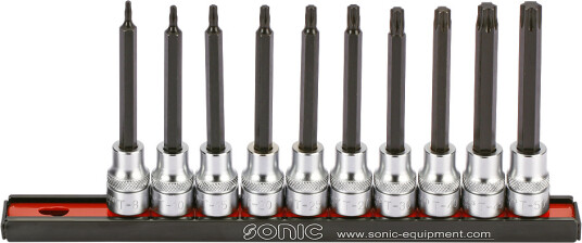 Bitspipesett 3/8 Torx Lang - 10 deler