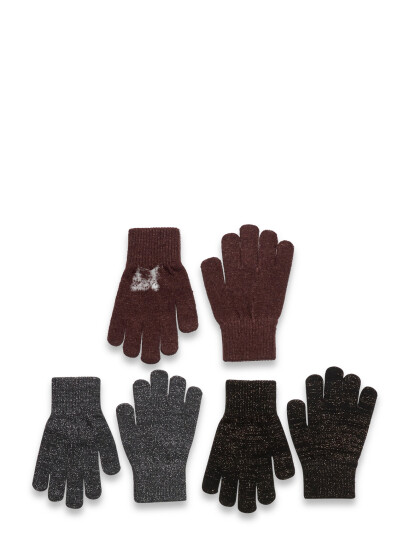 Mikk line Magic Gloves 3 Pack W. Lurex Multi/patterned 80 98 Mikk line Magic Gloves 3 Pack W. Lurex Multi/patterned 80 98