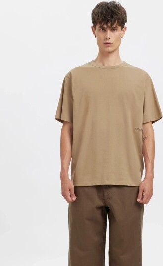 Annarr Anrro Ss O Neck Emb Tee Beige XXL