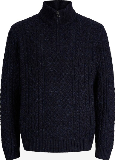 Jack & Jones Polohals Jprblucallum Cable Knit Half Zip Blå