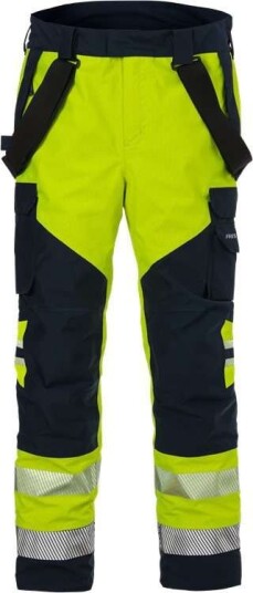 Fristads Flamestat høy synlighet GORE TEX PYRAD skallbukser cl 2 2095 GXE Hi Vis Gul / Marineblå XL