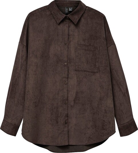 Vero Moda Manchester skjorte vmSanne Courderoy LS Shirt Wvn GA N Brun