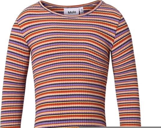 Molo Genser   Rib   Rochelle   Purple Flamme Stripe   Molo   9 10 år (134 140)   Genser Gul Lilla Oransje Rød