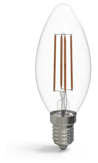 KULZ KLE14C450C E14 5W 450LM LED-PÆRE, KLART GLASS