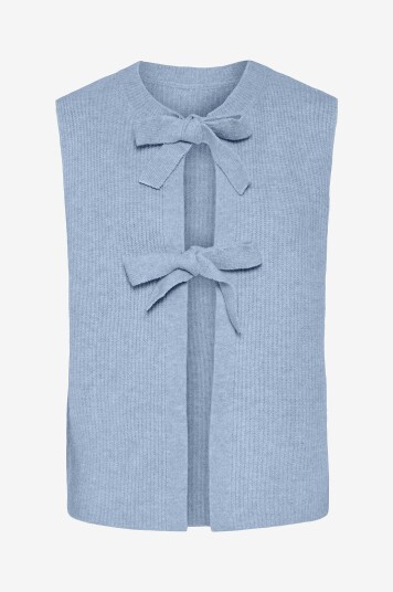 pieces Vest pcSilly SL Rev Tie Vest Knit Blå