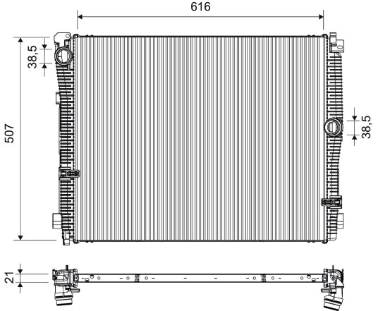 VALEO 701636 Radiator, motorkjøling