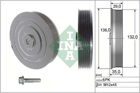 Remskivesett veivaksel INA 544 0009 20