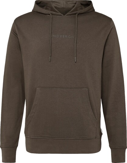 Lindbergh Logo Chest Print Hoodie Sweat   Brown   XL
