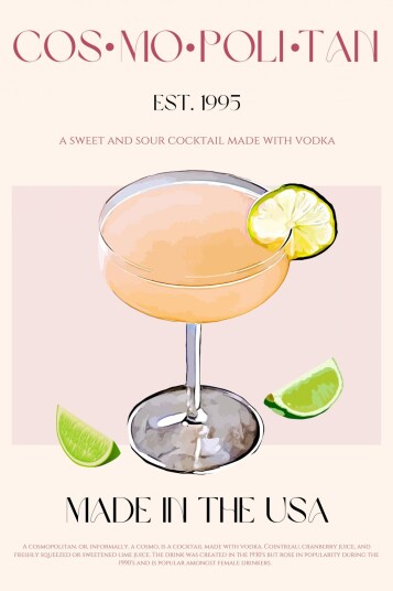 Plakat Cosmopolitan Cocktail Plakat Cosmopolitan Cocktail