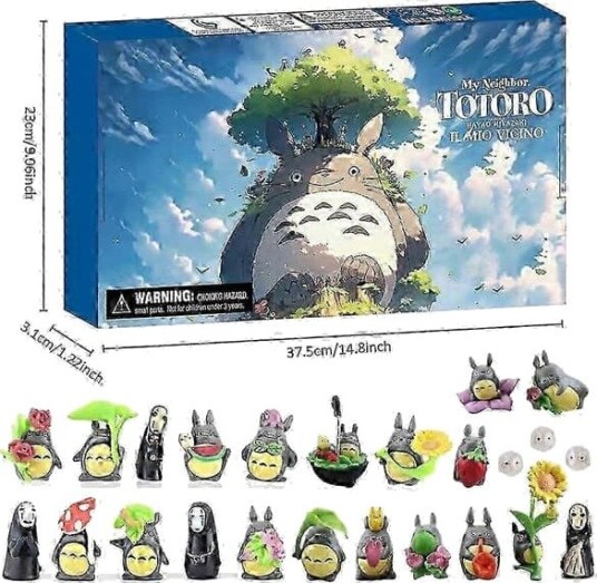 Min nabo Totoro Julekalender 24 dager til jul Nedtelling Blind Box Juleoverraskelsesgave FA 