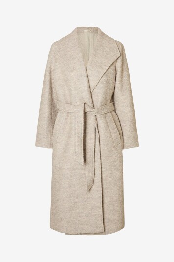 Selected Femme Ullkåpe slfRosa Boucle Wool Blend Grå Selected Femme Ullkåpe slfRosa Boucle Wool Blend Grå