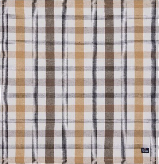 Lexington   Rutete lin/bomulls serviett 50x50 cm oliven/hvit/beige