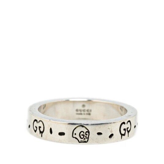Pre-owned Gucci Sterling Silver GG Ghost Ring Silver