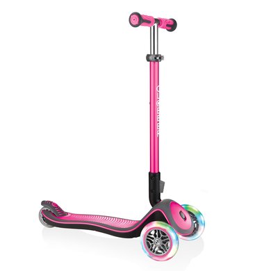 AUTHENTIC SPORTS Globber Elite Deluxe Sparkesykkel med lyshjul pink