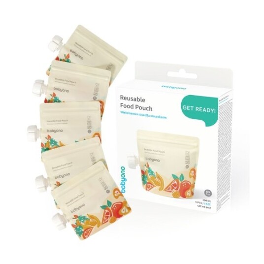 Babyono Gjenbrukbare Mat / Smoothieposer 150ml 5stk ONO-2005