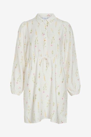 Vila Skjortekjole viGiti Lore O neck L/S Hvit