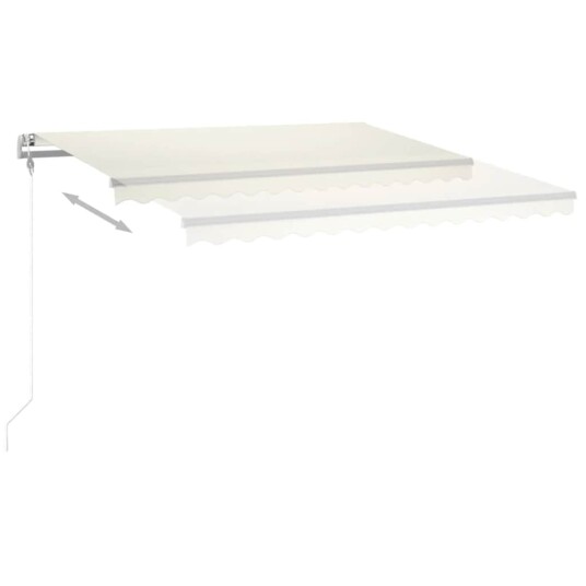 vidaXL Automatisk markise med vindsensor og LED 400x350 cm kremhvit