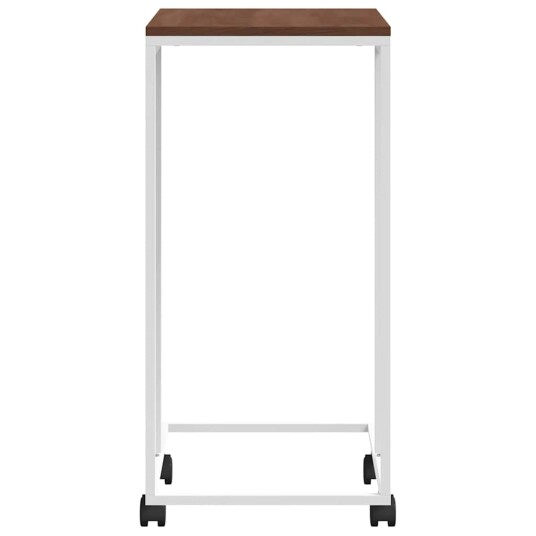 vidaXL Sidebord med hjul hvit 40x30x63,5 cm konstruert tre