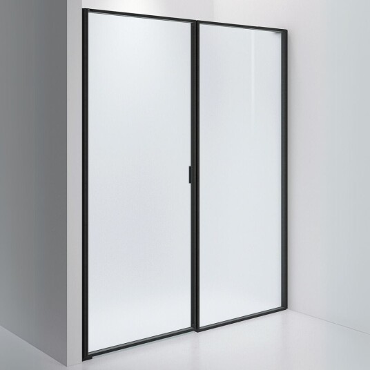 INR Iconic Nordic Rooms Dusjvegg Edge 4 Måltilpasset - Venstre / Matt Svart Frostet Glass