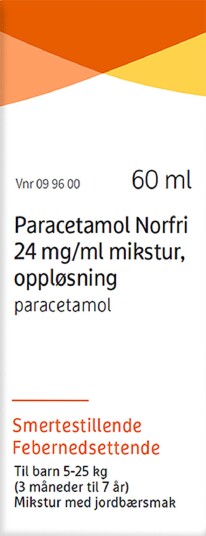 Paracetamol Norfri 24 mg/ml mikstur 60 ml