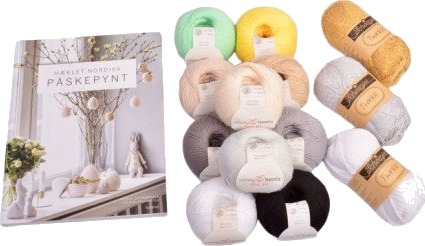 Â Hæklet Nordisk Påskepynt Bok inkl. Infinity Hearts Rose sett