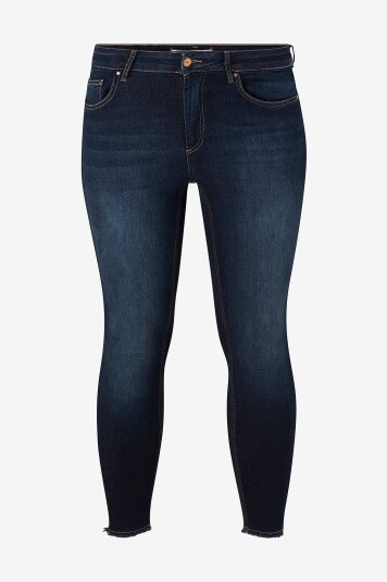 Only Carmakoma - Jeans carWilly Life Reg Sk Ank Raw - Blå